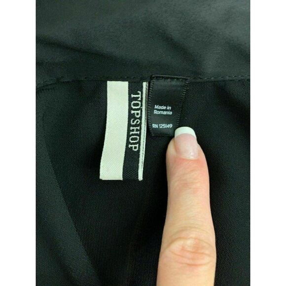 Topshop Womens Solid Black V Neck Short Sleeve Blazer Vest 8 Medium - Picture 5 of 6